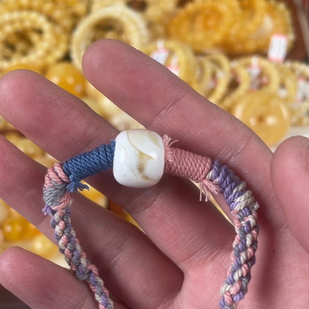 蜜蜡裸石未镶嵌手绳墩子