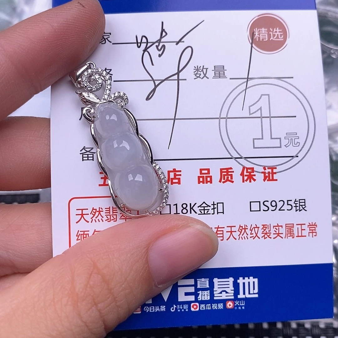 咕***呜翡翠银S925镶嵌颈饰