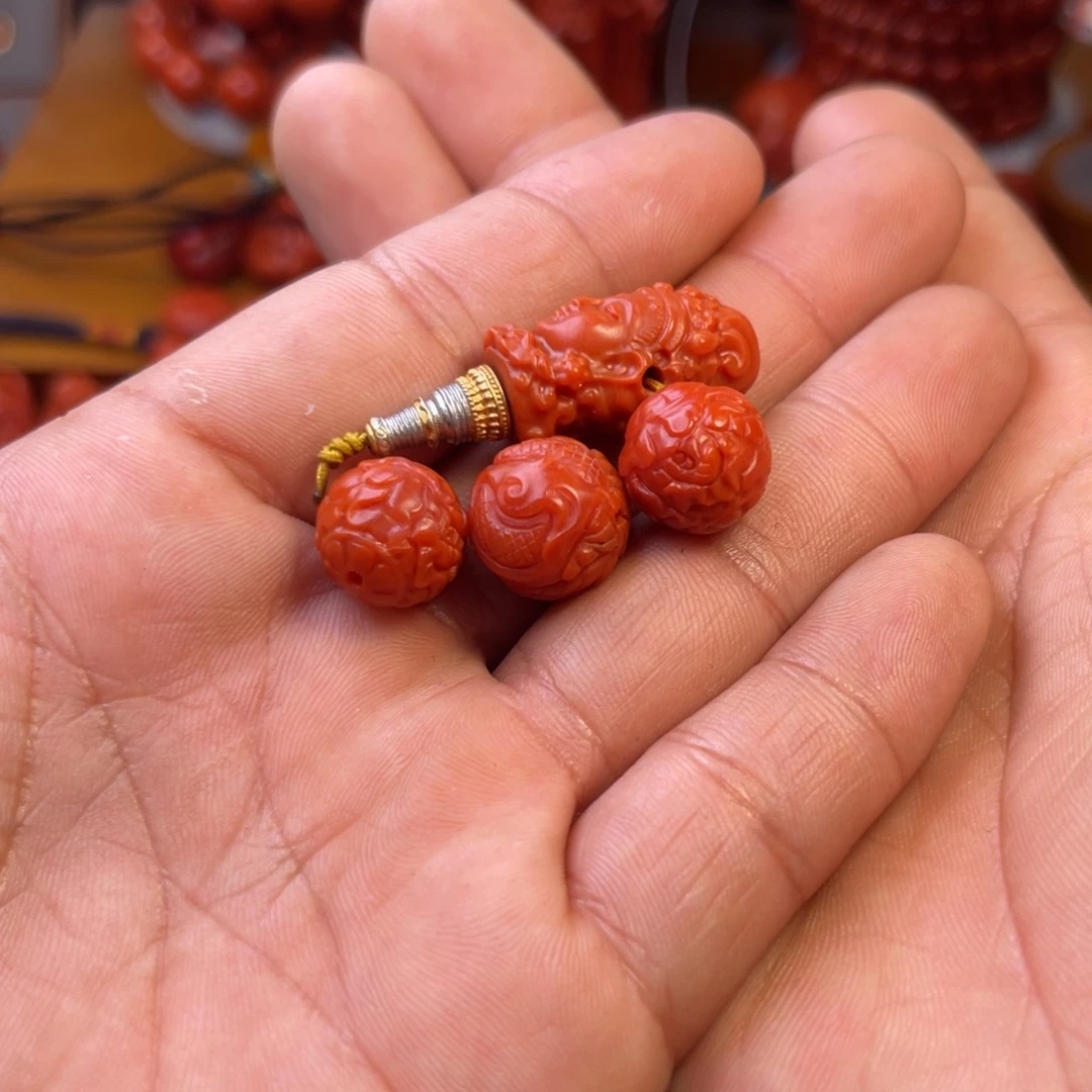 林***焰南红玛瑙银S925镶嵌保山貔貅珠