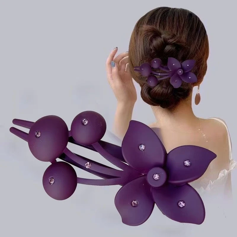 2025款发饰花朵头发夹子发卡子网红洋气抓夹女后脑勺盘发鸭新款