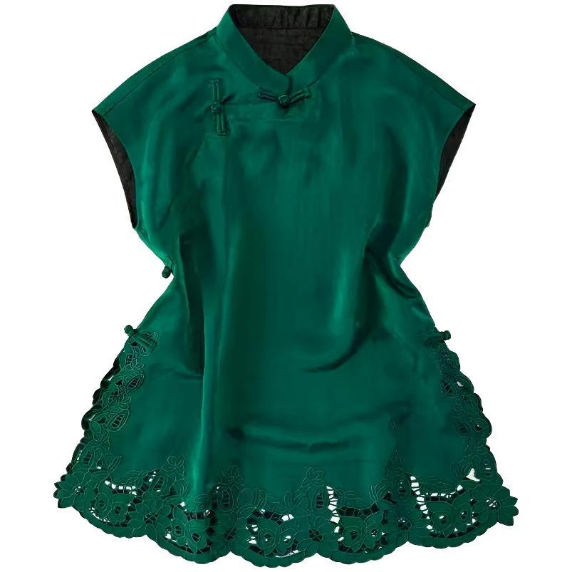 【香云纱无袖上衣】英琪家夏日清凉舒适新款新中式百搭宽松 526193