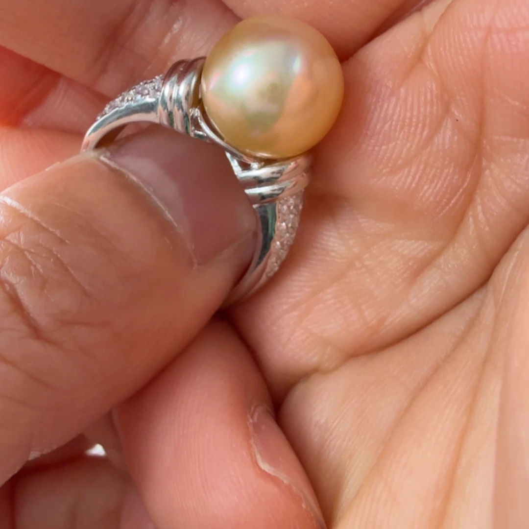 海水珍珠戒指银S925镶嵌