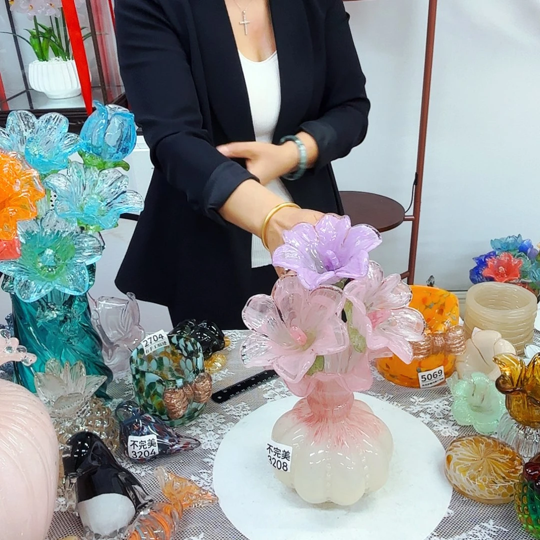 3花1瓶安妮家居琉璃摆件不完美