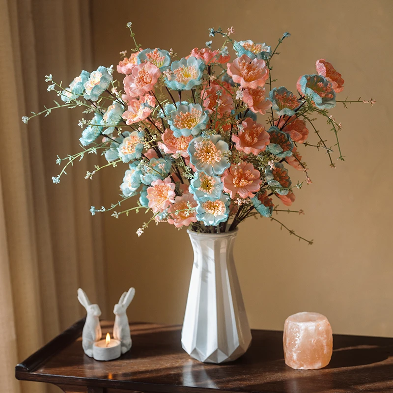 《新款杜鹃花》轻奢高档粉蝶仿真花假花客厅餐桌装饰精致家居摆件