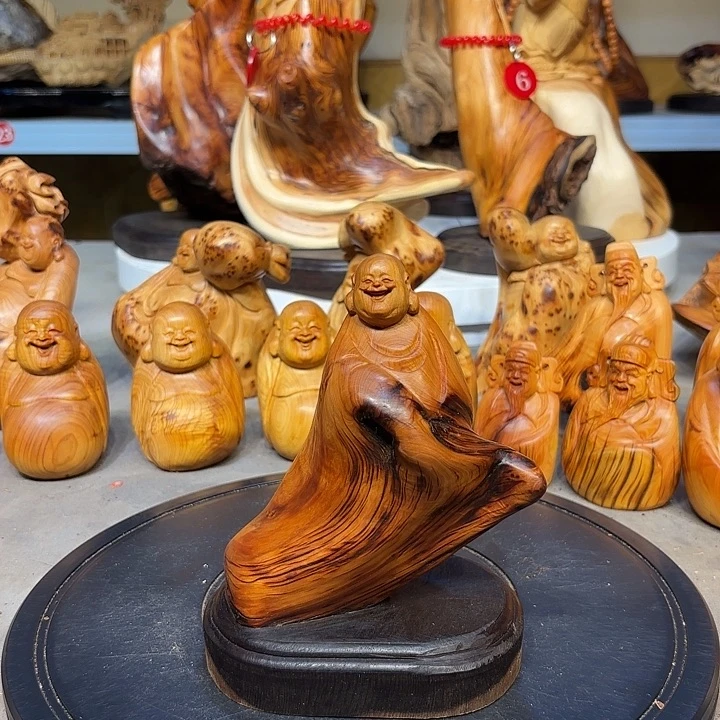 柏木太行崖柏弥勒佛