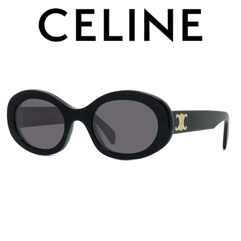 Celine/思琳个性时尚椭圆形女士太阳镜黑色 CL40194U  苏