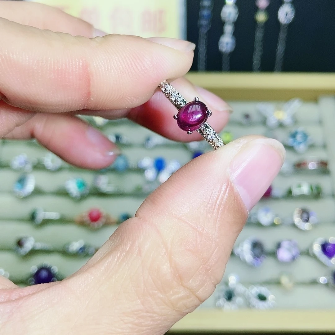 【闪购商品】未镶嵌戒指石榴石（紫牙乌）