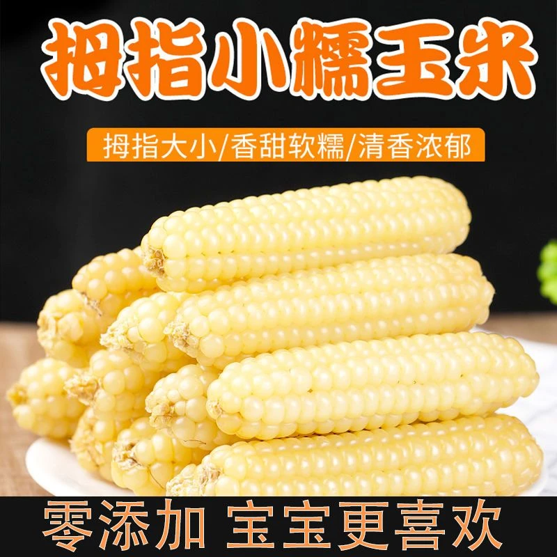 西双版纳傣家特产食用非转基因拇指小玉米新鲜现摘真空包装香甜