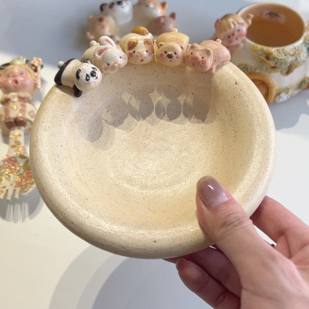 陶瓷艺术喵树盘子