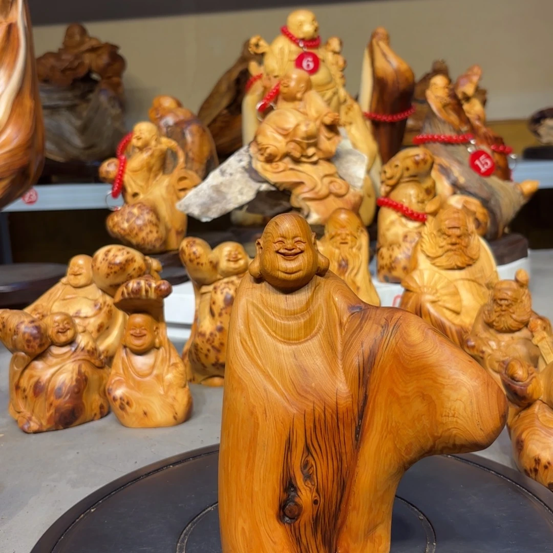 柏木太行崖柏弥勒佛