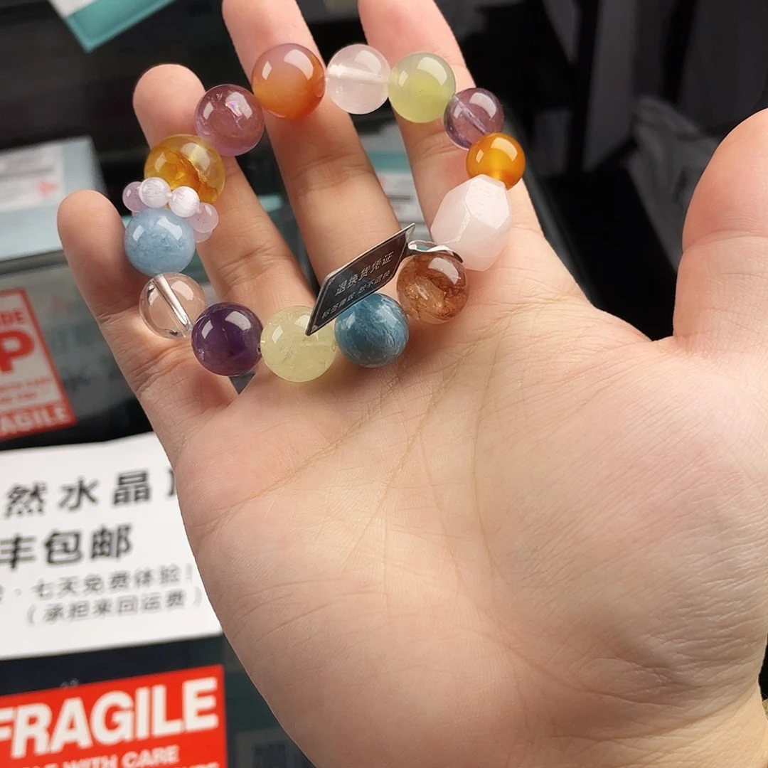 手串银S925镀金镶嵌水晶