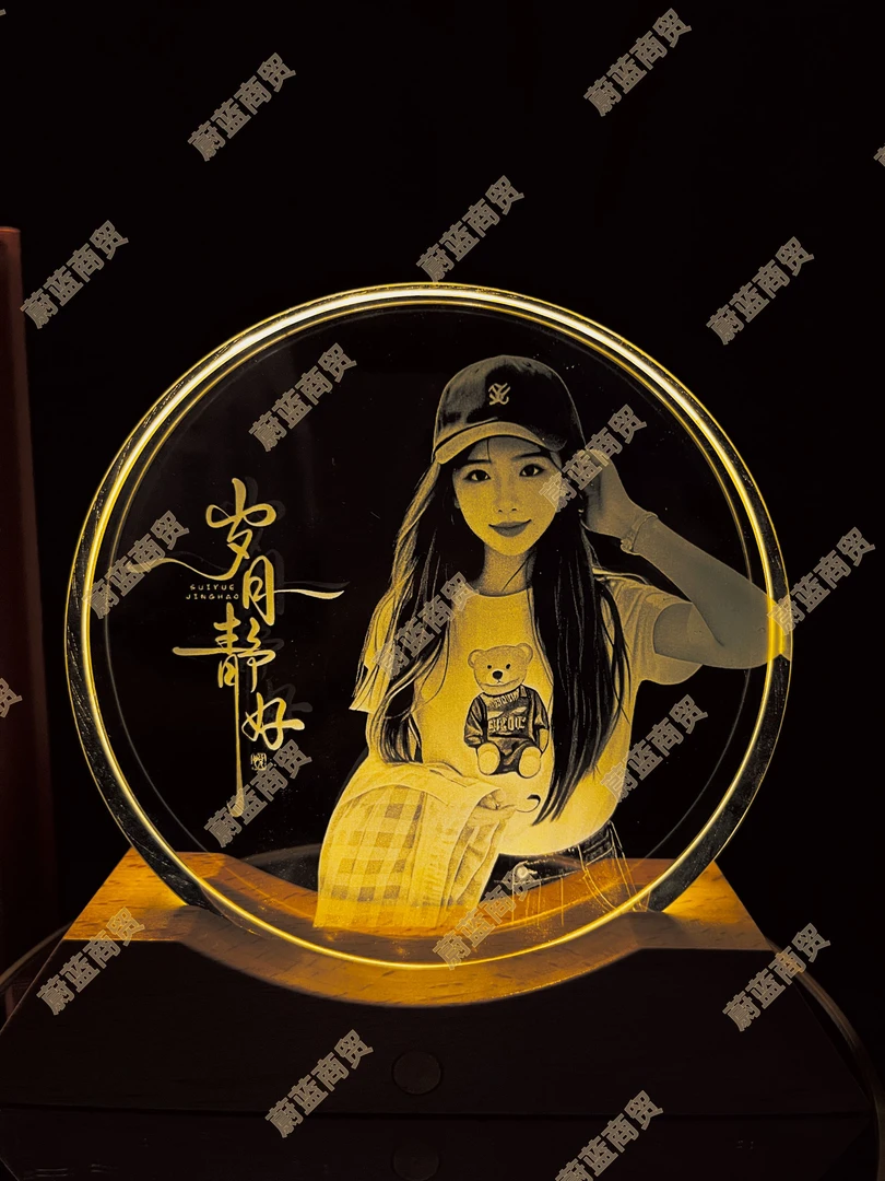 水晶玻璃内雕定制摆件私人订制照片刻字送女生同学生日礼物纪念品