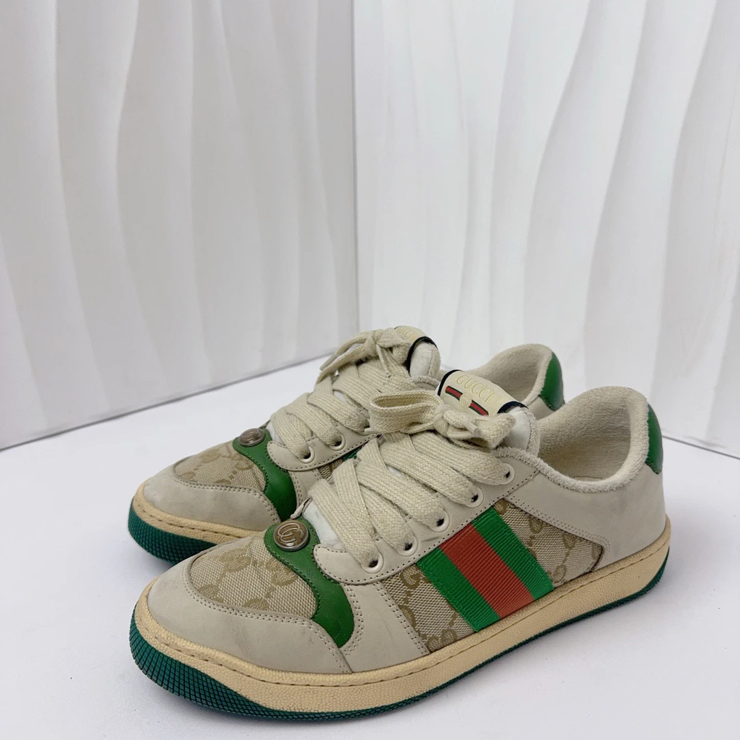 95新 GUCCI/古驰 38码/经典款小脏鞋/