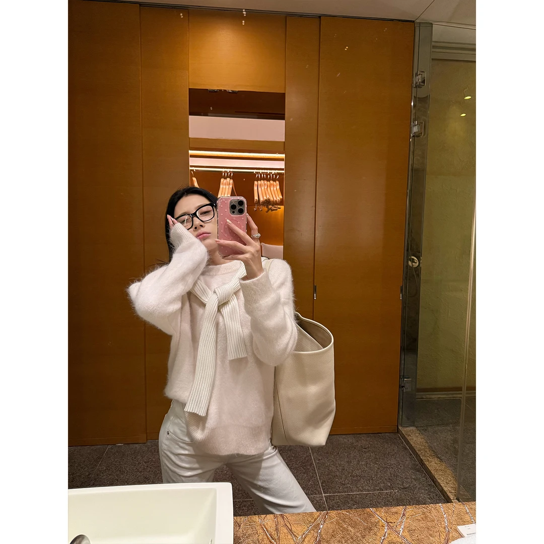 70不是七十【雪域奶绒】早春韩系宽松圆领软糯套头毛织上衣