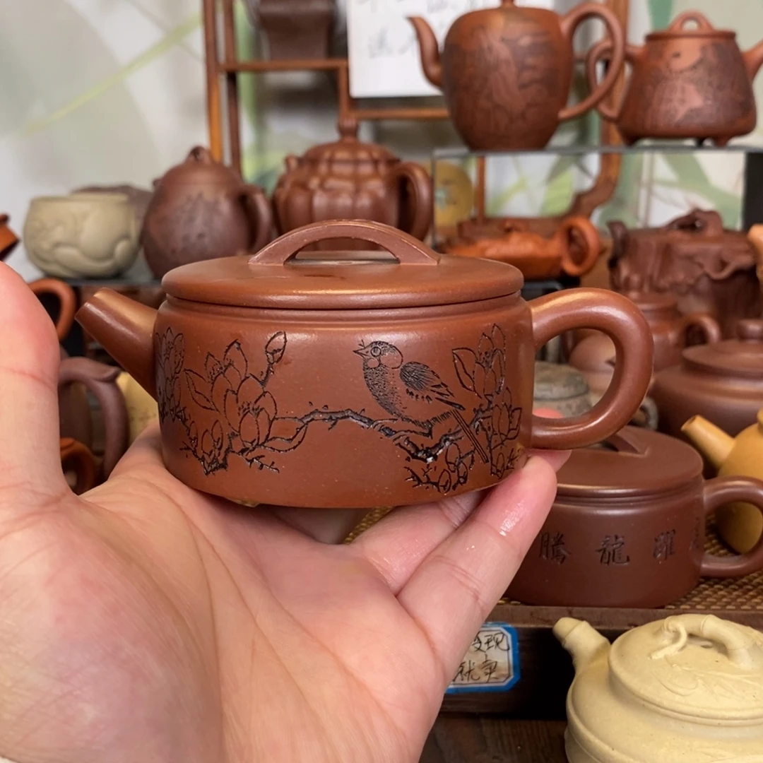 紫砂茶壶老婆做的精工半手汉瓦