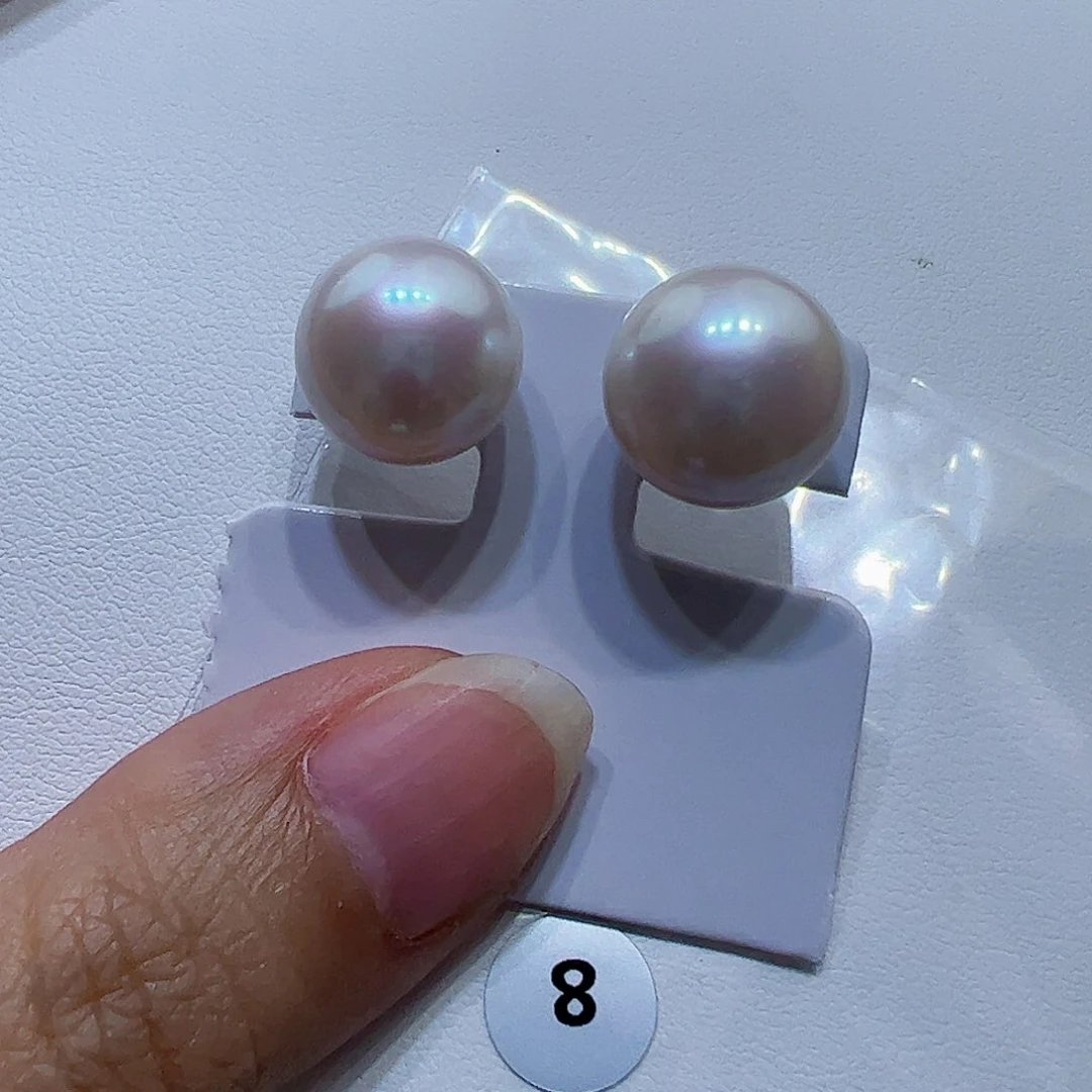 银S925镶嵌淡水珍珠耳饰