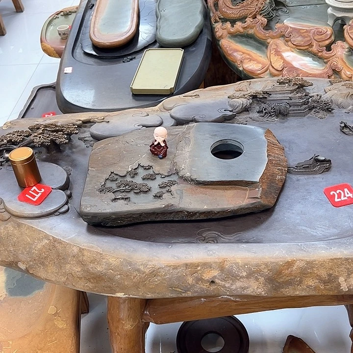 端砚石底座自动上水烧水壶