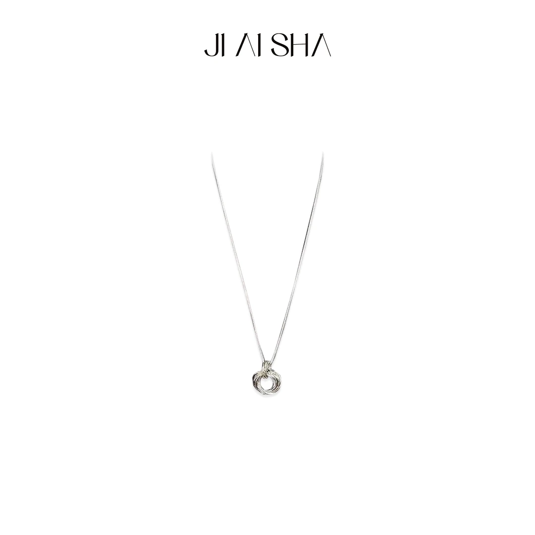 合金项链 JAS 设计师款银色圆环毛衣链JAS-TT-T101