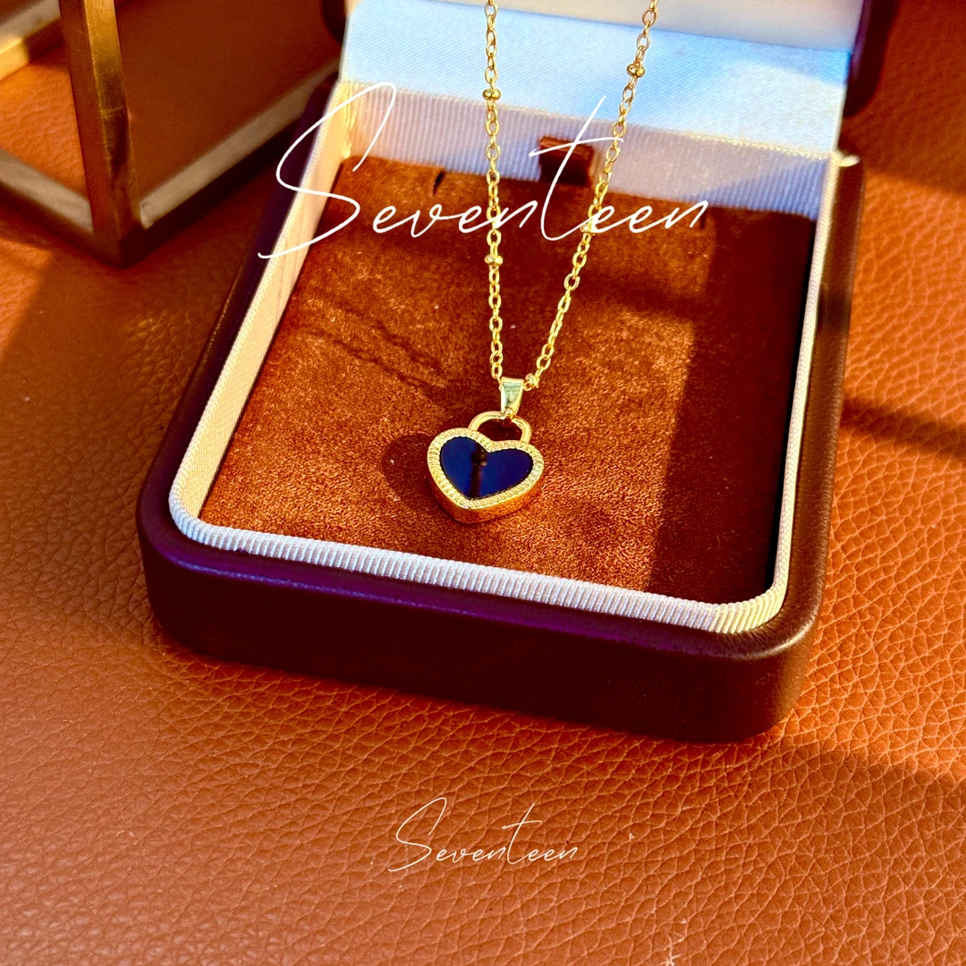 铜合金项链 <真金电镀>双面爱心百搭轻奢时尚【倾心】RF-543金