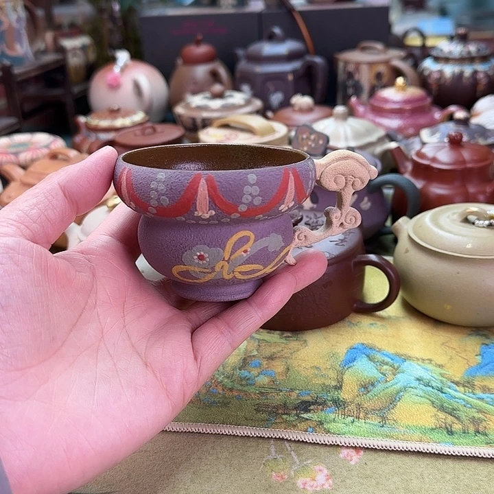 紫砂茶壶灵芝福禄杯