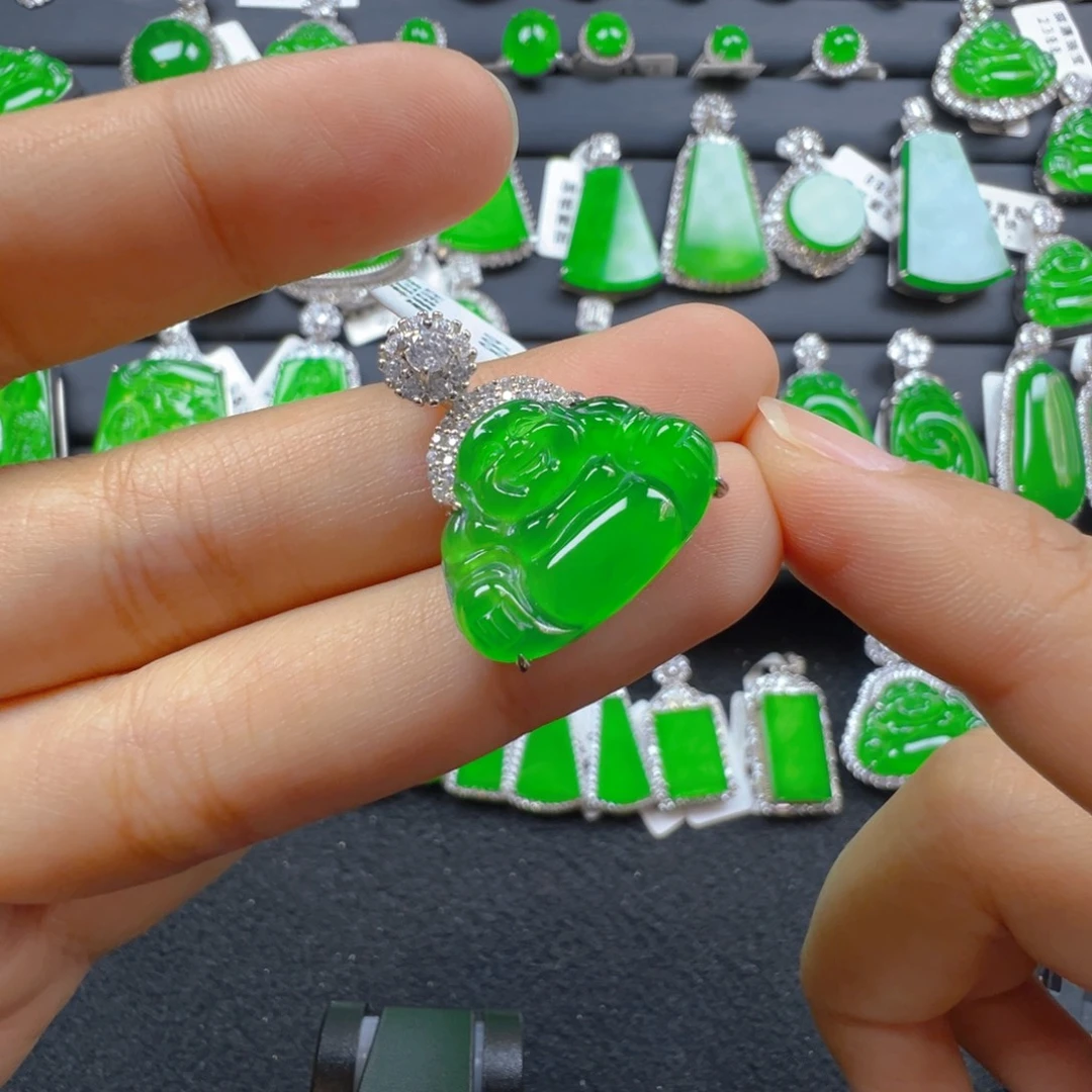 翡翠银S925镶嵌颈饰