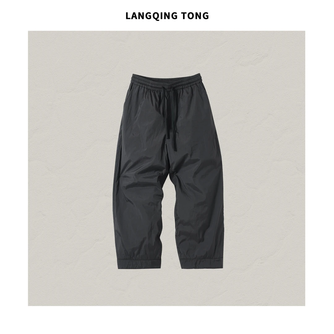 浪清/女装推荐 赛希雅黑色宽松休闲加绒阔腿裤43331/43634#