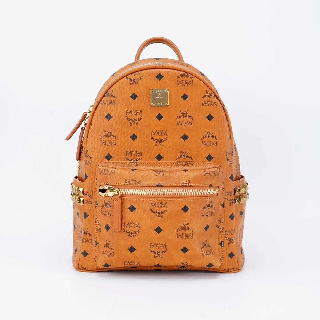95新 MCM 【MCM专属】双肩包小中号皮内里干邑色双肩包/BG22006084