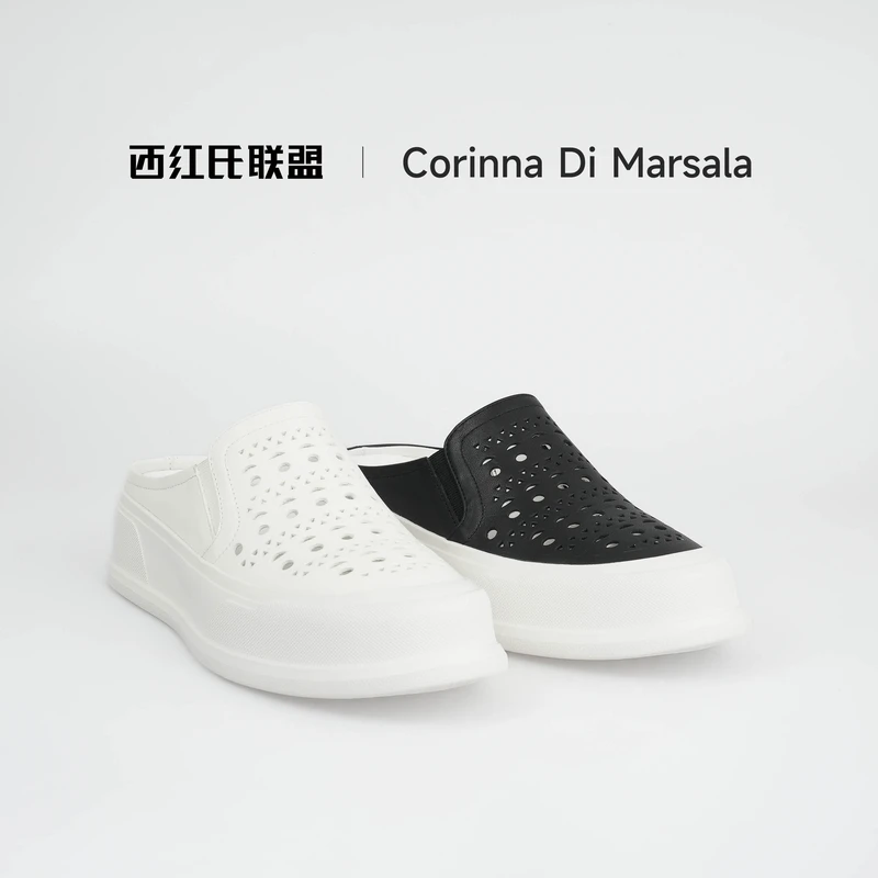 【西红氏】休闲半拖凉鞋X225908911-1跟高4cm半码拍大