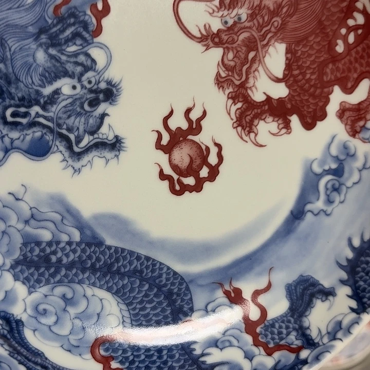 瓷片双龙戏珠大胡乘景德镇