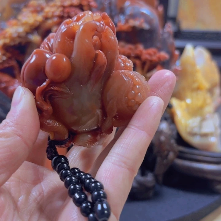 寿山石福禄寿手把件