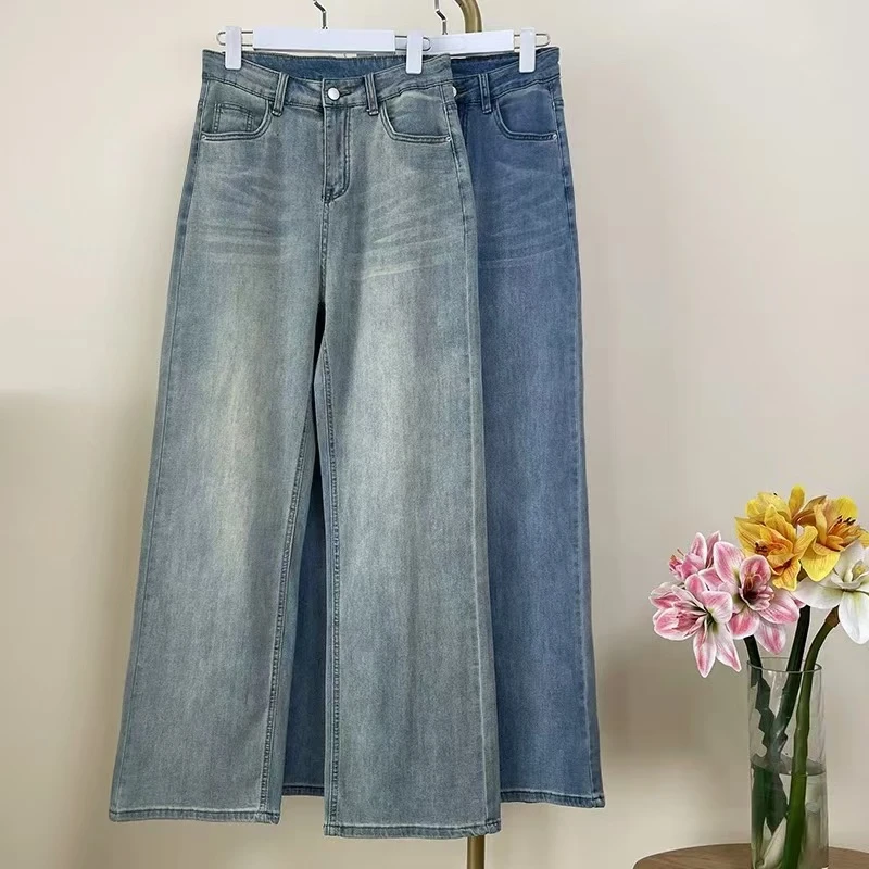 C96#窄版直筒牛仔裤女（微瑕不tui）