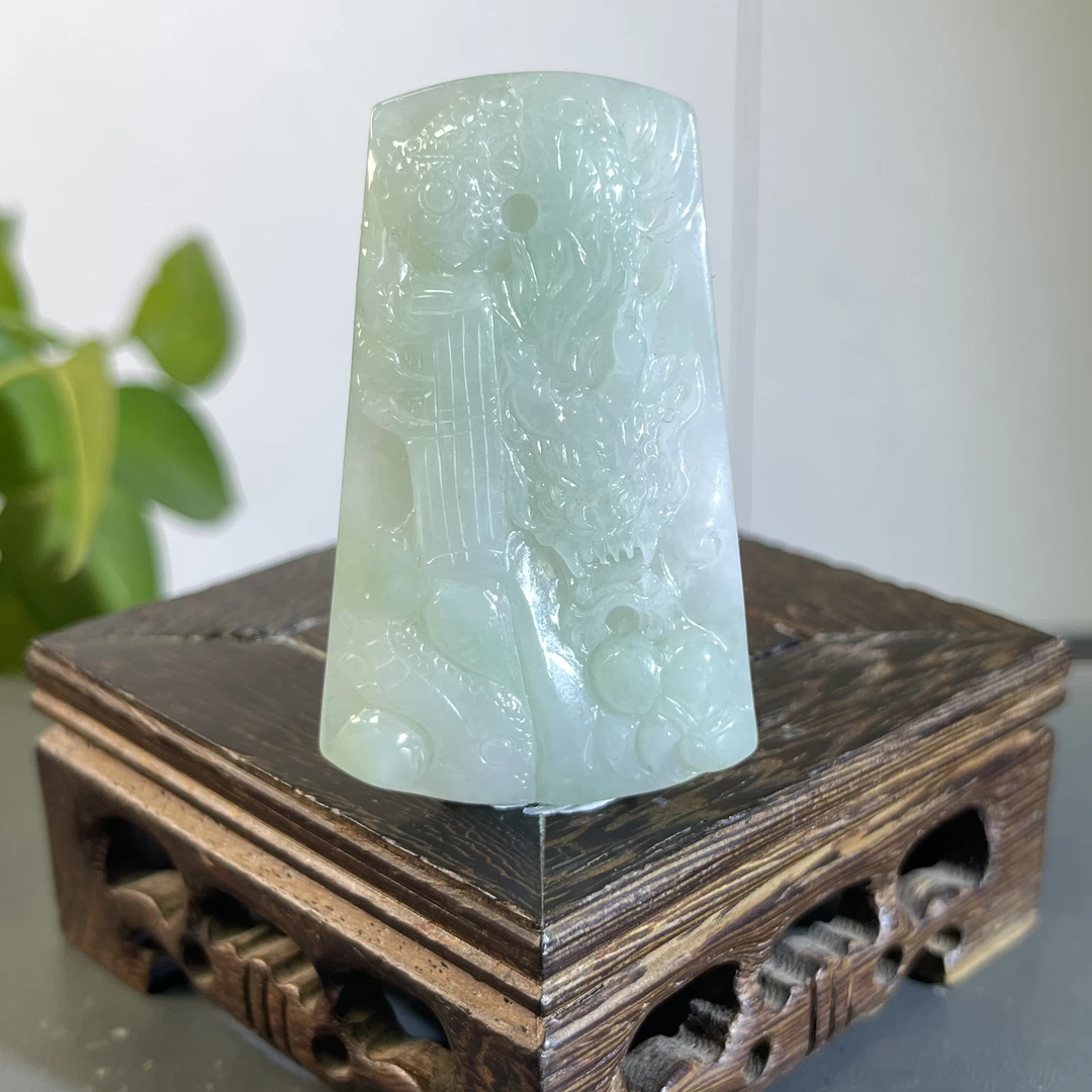 JXB04-50 天然缅甸翡翠A货 龙牌