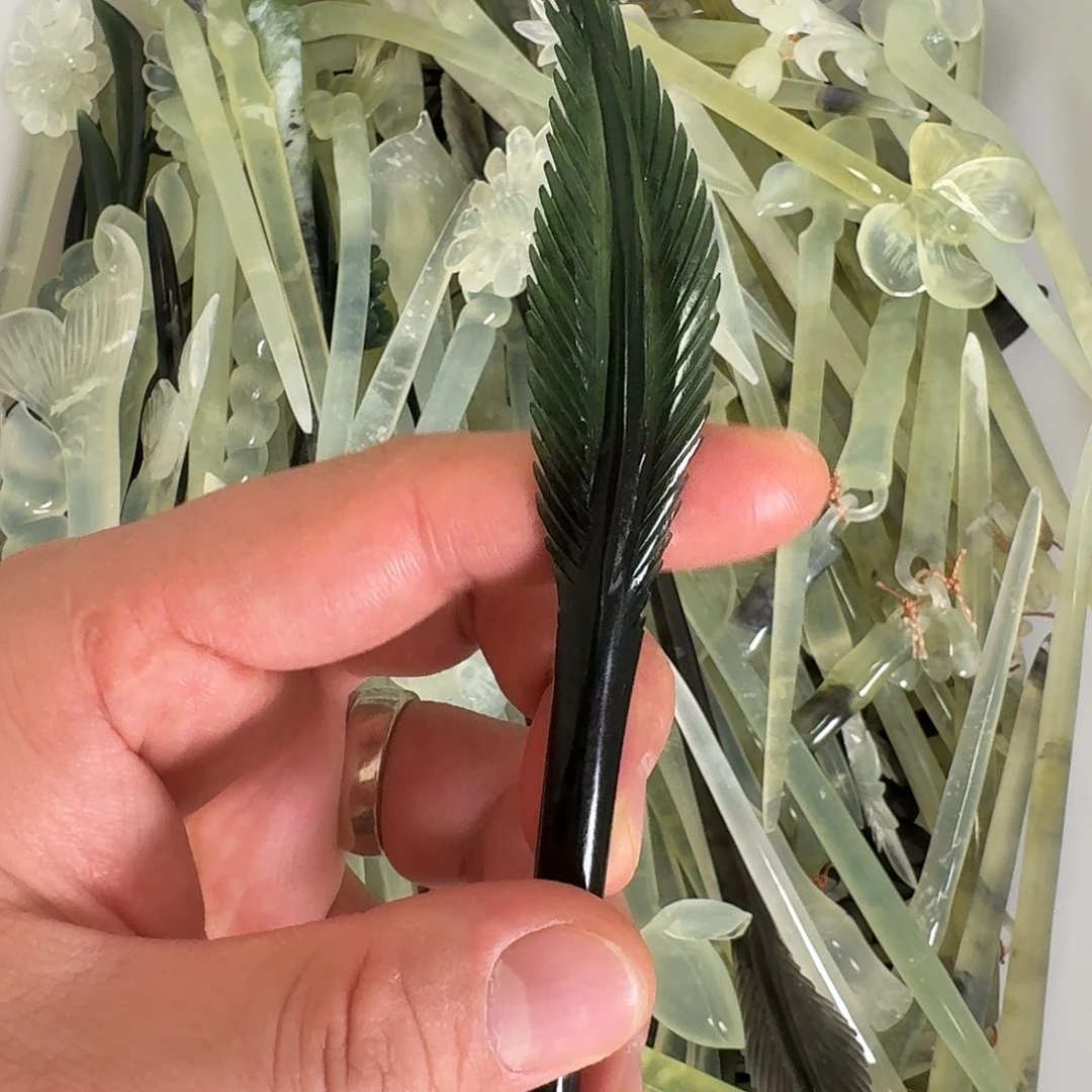 蛇纹石玉未镶嵌发饰