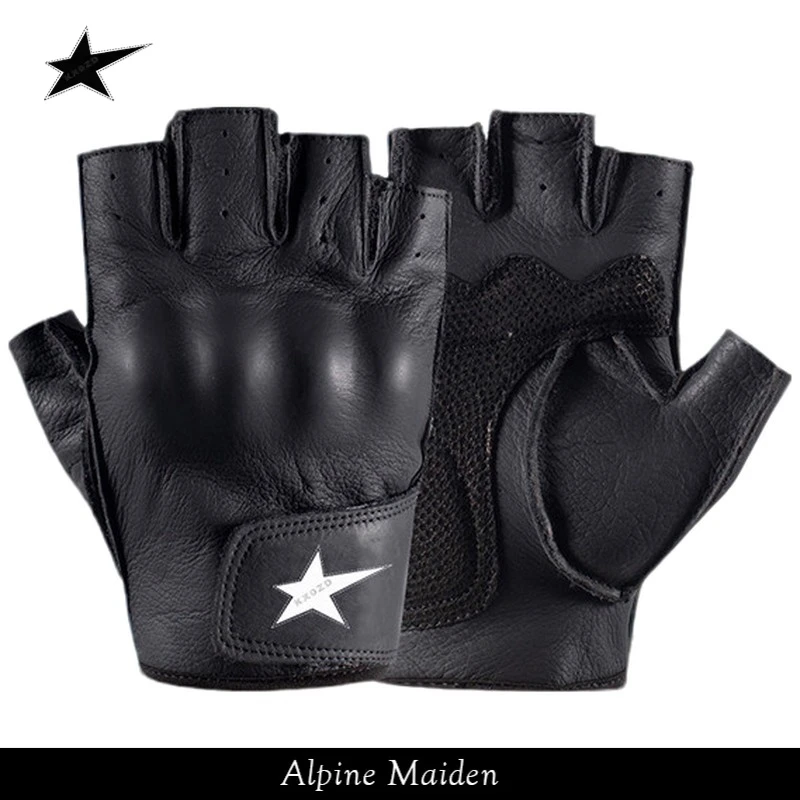 正品现货A星Alpine Maiden星半指骑行手套春季男机车骑士露指复古