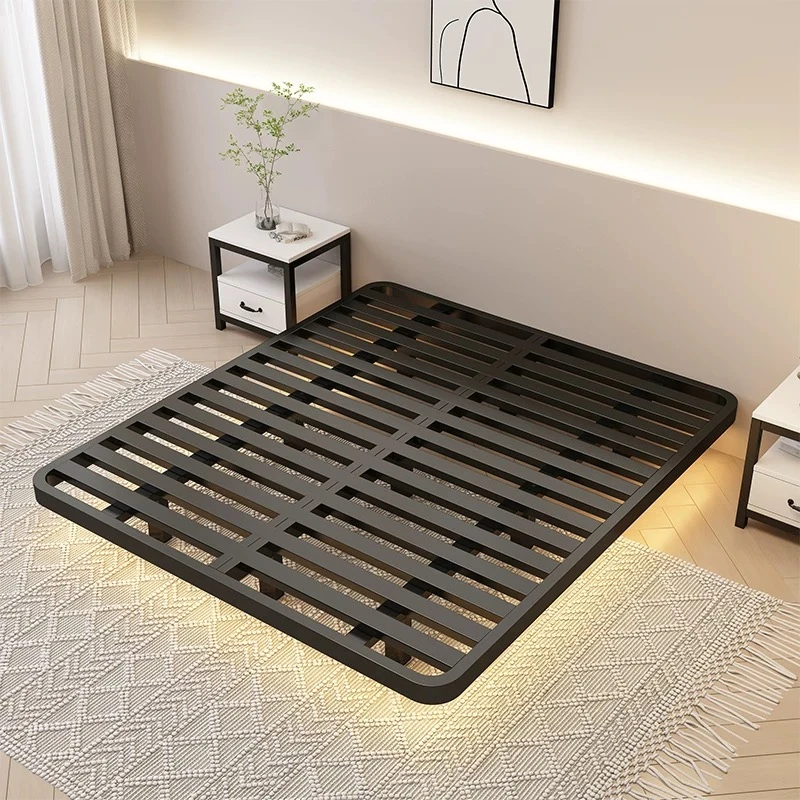 无床头悬浮床碳素钢排骨架加粗加厚1米8双人床民宿床家用铁艺床架