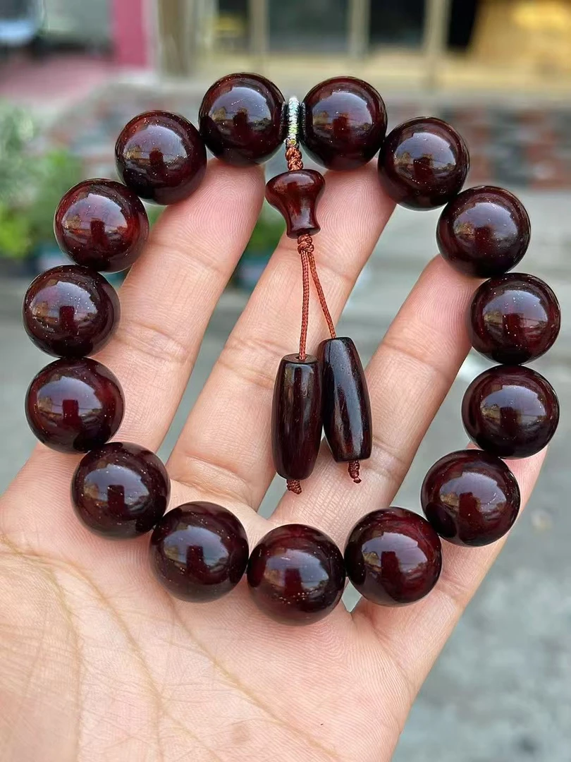 【南之嘉木】新中式DIY印度小叶紫檀手串15mm老料多星手串