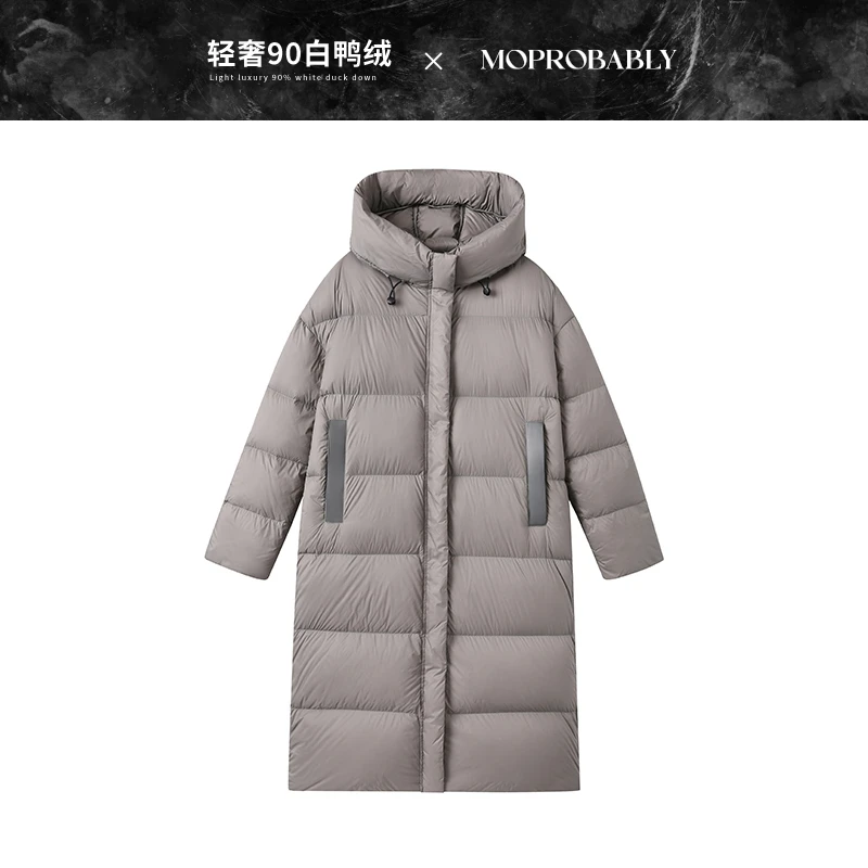 Moprobably李予诺「富士山下」90白鸭绒简约百搭中长羽绒服L4468332