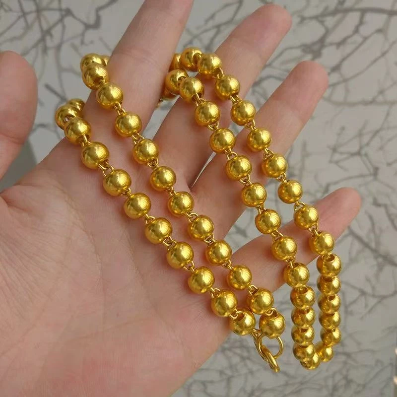 合金项链 妈妈百搭情侣金色空心亮面素款