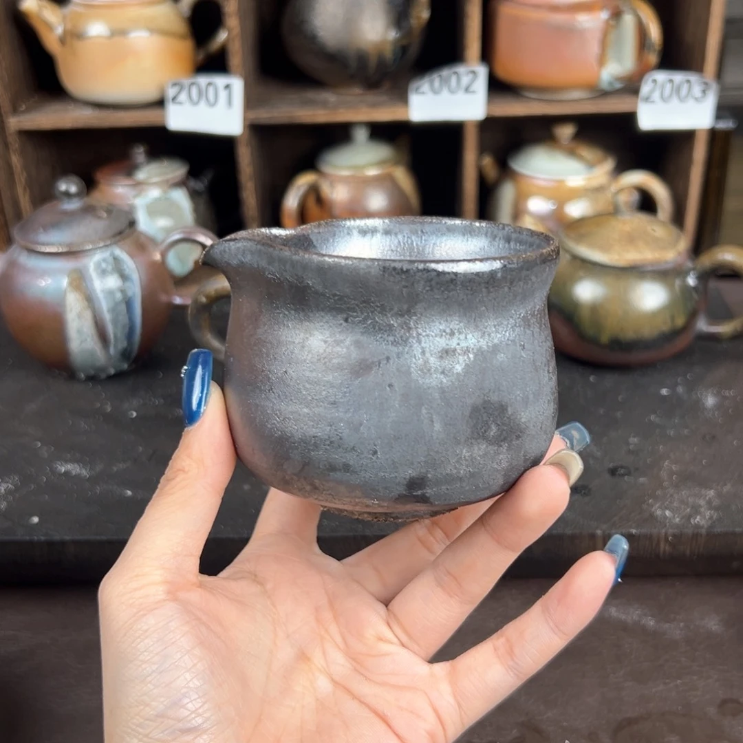 杯柴烧茶器铁胎公道杯