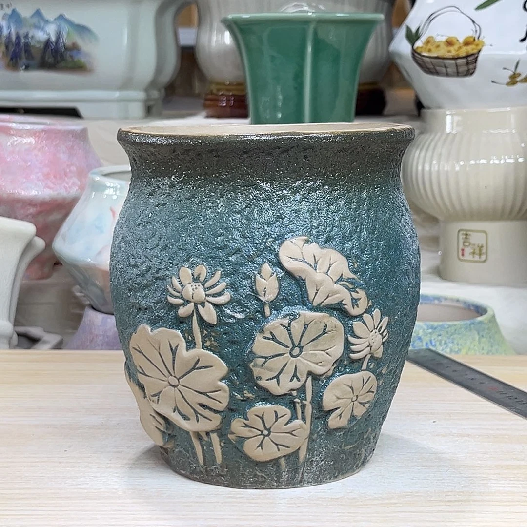 陶瓷绿植多肉微瑕花盆外口径：12*15