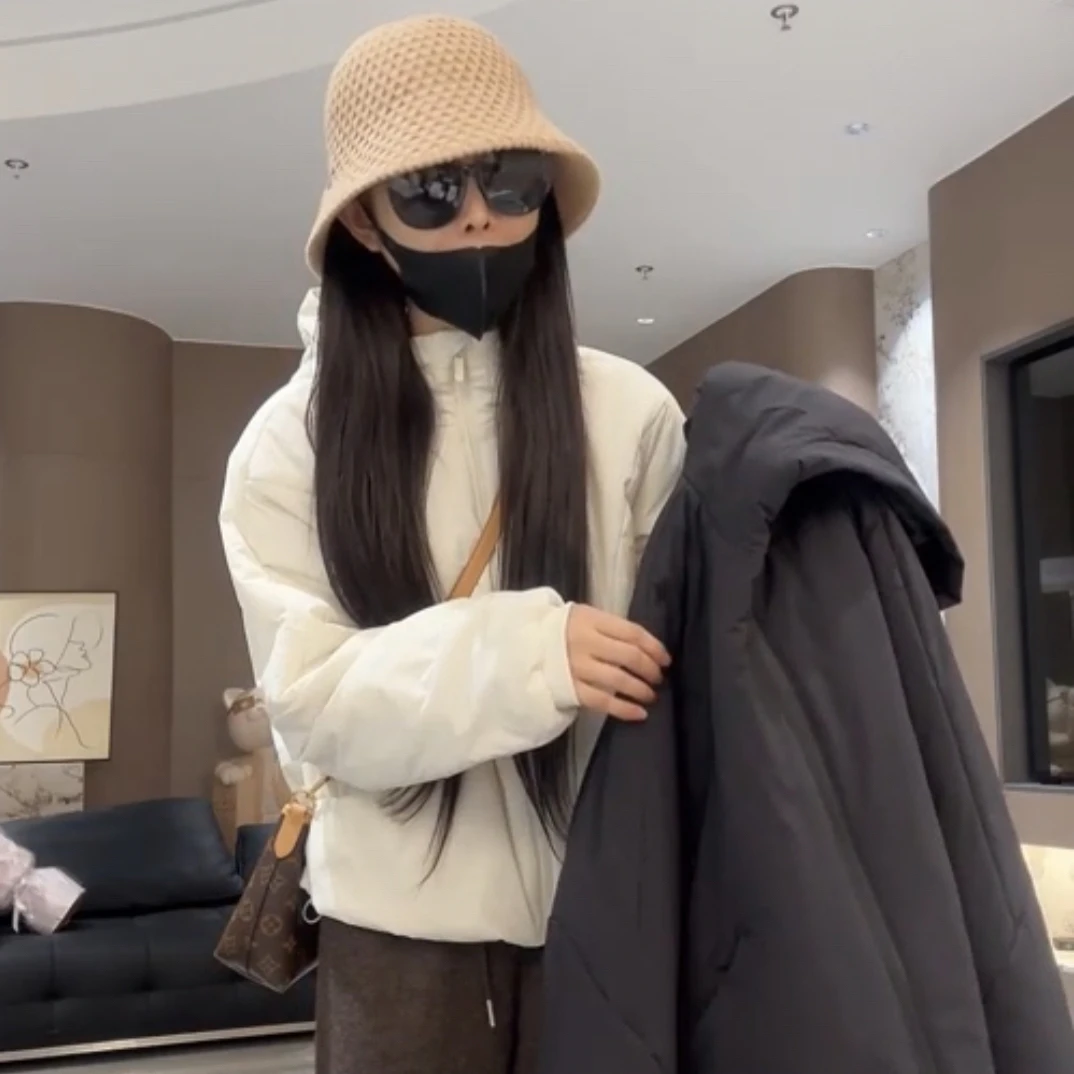 宿慕SUMU棉衣棉服短款女装2025新款冬季时尚宽松连帽外套9685