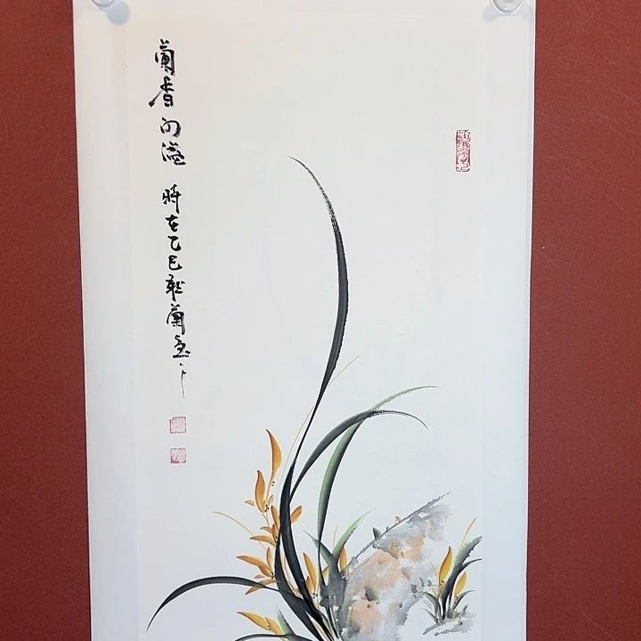 国画听兰老师花鸟