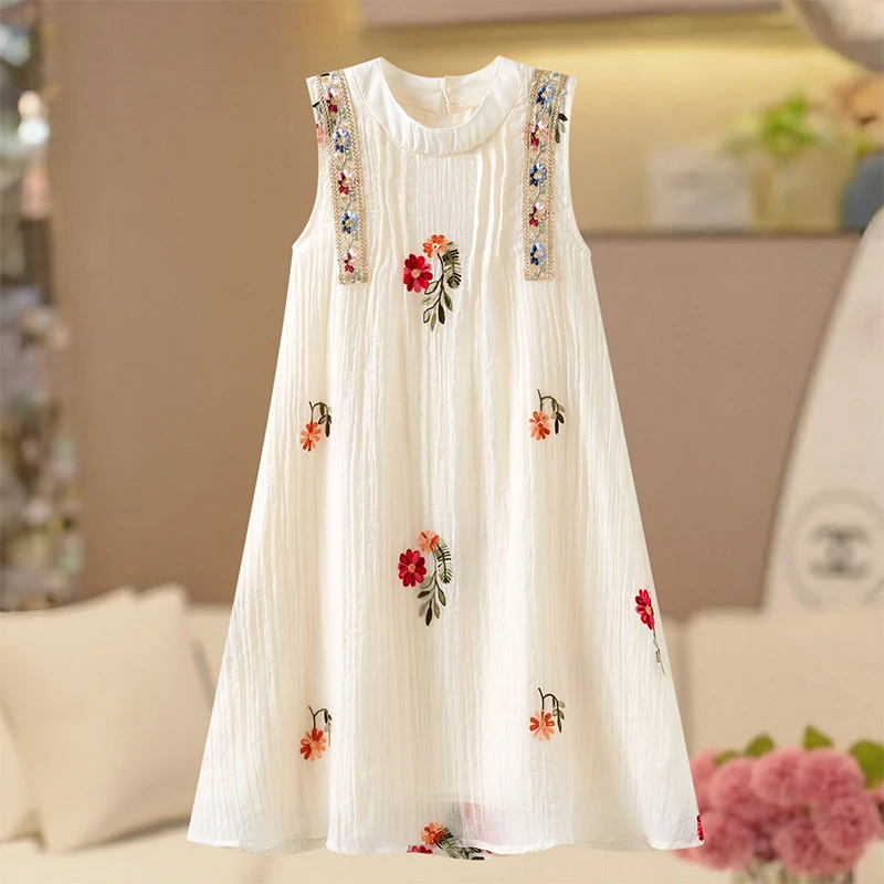 女童连衣裙薄款裙子新款中大童洋气夏季新款超级凉爽吊带裙过膝裙