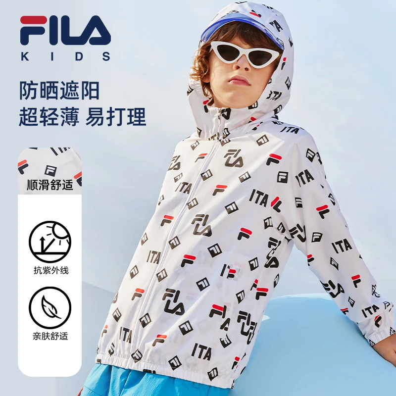FILAKIDS防晒衣夏季透气超薄满印外套儿童户外皮肤衣K11B421707