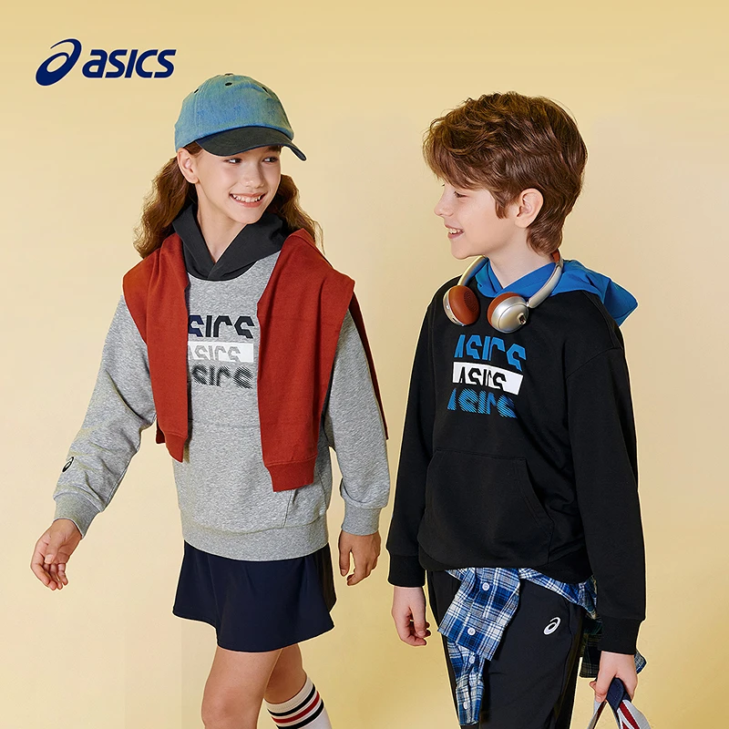 ASICS/亚瑟士童装25年秋季中大童撞色连帽卫衣休闲333251212383