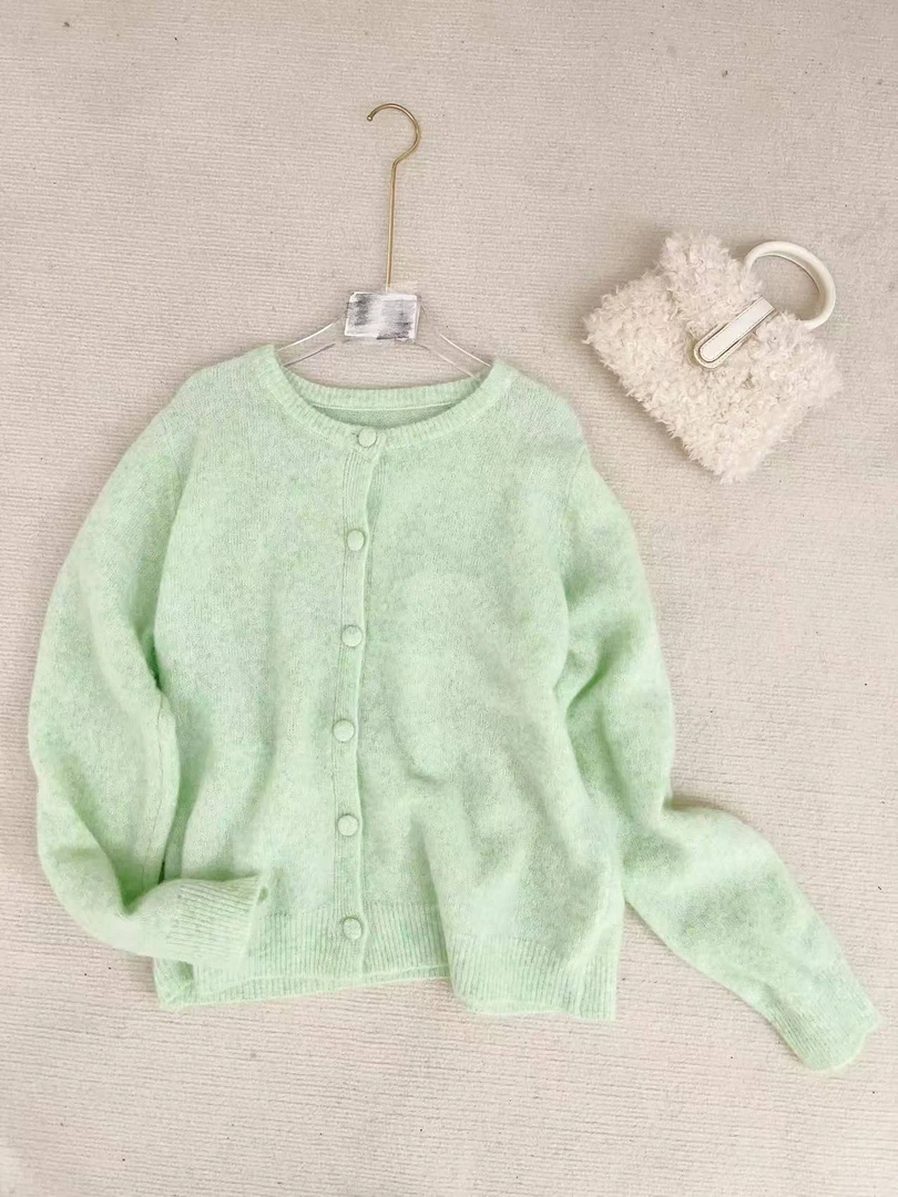 温柔治愈小清新洋气羊驼绒开衫