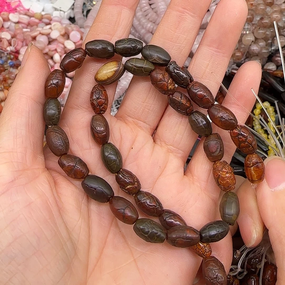 玛瑙/玉髓合金珠宝半成品老玛瑙6mm一条枣珠