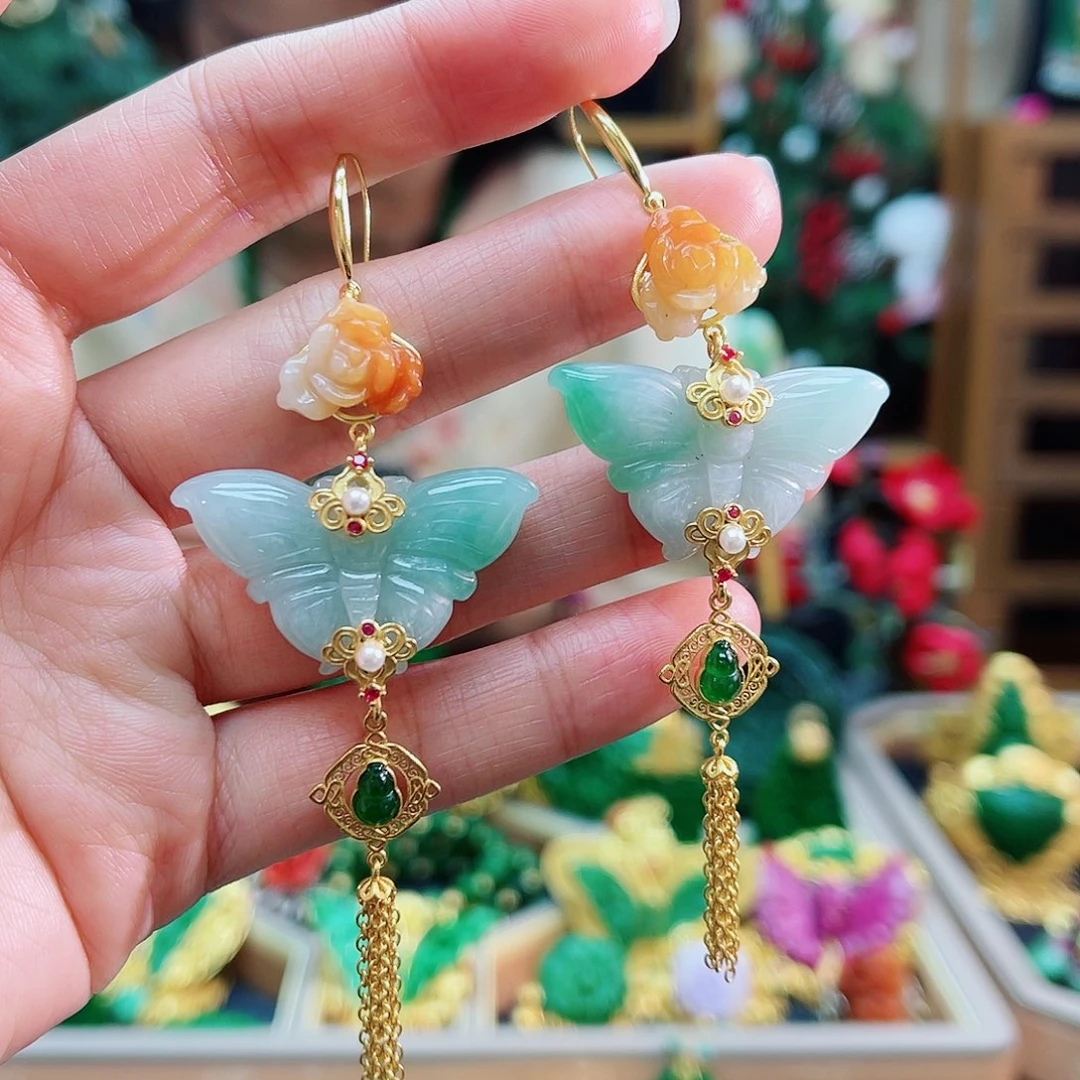 合金翡翠耳饰48小时鉴赏期1