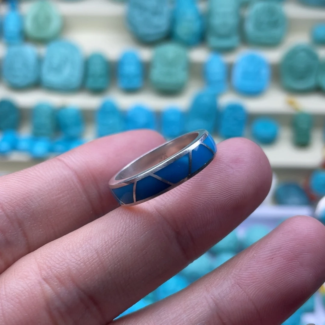 绿松石珠宝奇石银S925镶嵌