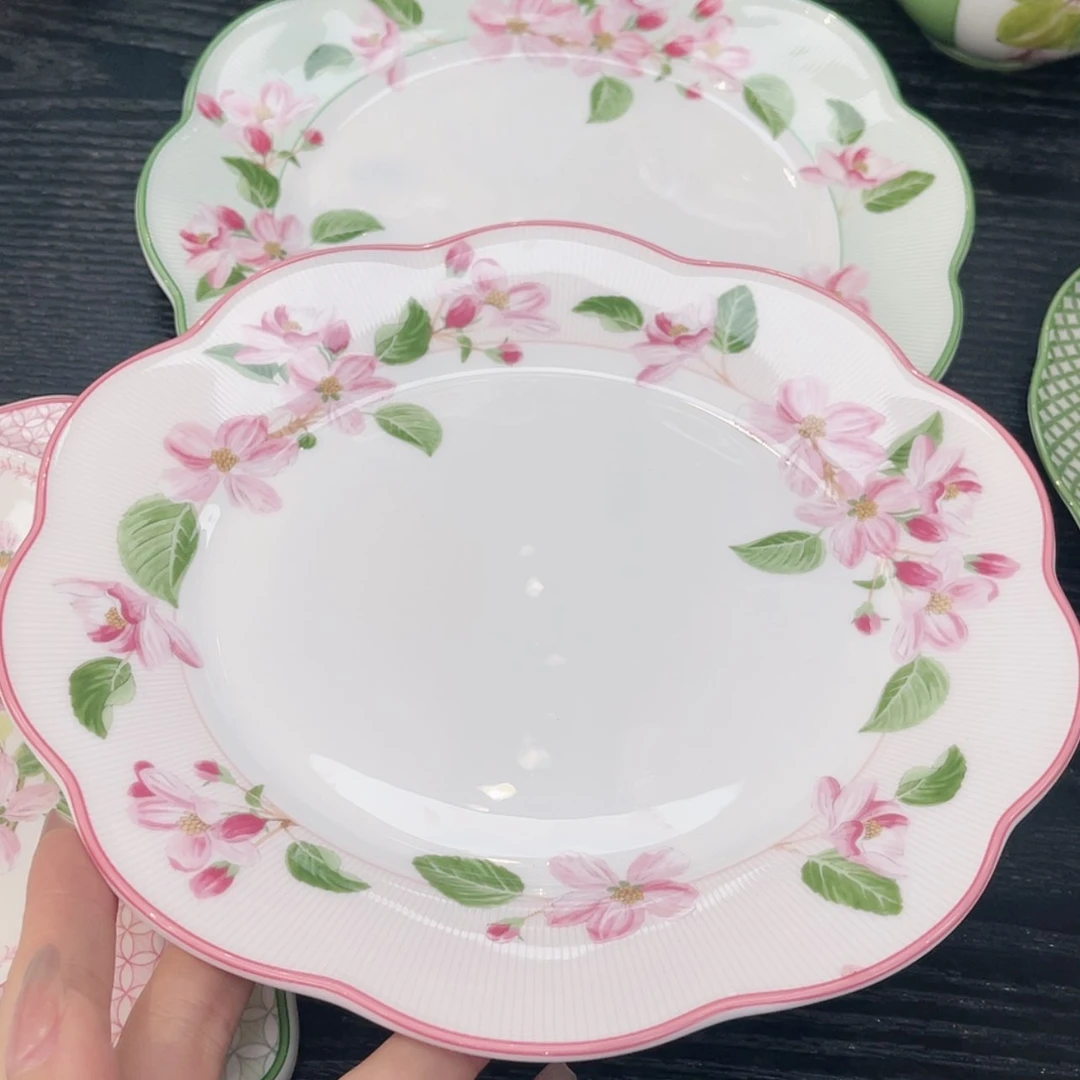 【闪购商品】瓷片一绿一粉——————-